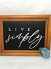 LIVE SIMPLY Framed Wall Art Handmade Hand Painted Home Decor Gift Idea Wedding Kitchen Decor -One of a Kind-Unique-Home-Country-Decor-Cottage Chic-Gift- Glass Painting - JAMsCraftCloset