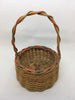 Basket Flower Girl Wedding Accessory Vintage Handmade Natural Round Wicker SMALL Toddler - JAMsCraftCloset