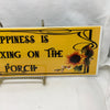 HAPPINESS IS RELAXING ON THE PORCH Ceramic Tile Sign Wall Art Wedding Gift Idea Home Country Decor Affirmation Wedding Decor Positive Saying Repurposed Upcycled - JAMsCraftCloset