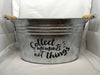 COLLECT MOMENTS NOT THINGS Bucket Storage Galvanized With Two Wooden Handles Home Decor Country Decor JAMsCraftCloset