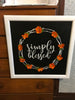 SIMPLY BLESSED White Framed Black Background Orange Flowers Wall Art Farmhouse Decor Handmade Hand Painted Home Decor Gift Wedding One of a Kind-Unique-Home-Country-Decor-Cottage Chic-Gift Farmhouse Decor JAMsCraftCloset