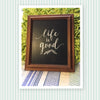 LIFE IS GOOD Brown Framed Saying Sign Wall Art Hand Painted Home Decor Gift -One of a Kind-Unique-Home-Country-Decor-Cottage Chic-Gift - JAMsCraftCloset