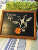 FARM LIFE GOAT With Orange FLOWERS Wood Frame Wall Art Farmhouse Kitchen Decor Handmade Hand Painted Home Decor Gift Wedding One of a Kind-Unique-Home-Country-Decor-Cottage Chic-Gift Farmhouse Decor JAMsCraftCloset