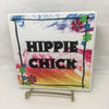 HIPPIE CHICK Wall Art Ceramic Tile Sign Hippie Gift Idea Home Decor Positive Saying Gift Idea Handmade Sign Country Farmhouse Gift Campers RV Gift Home and Living Wall Hanging - JAMsCraftCloset