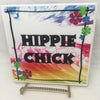 HIPPIE CHICK Wall Art Ceramic Tile Sign Hippie Gift Idea Home Decor Positive Saying Gift Idea Handmade Sign Country Farmhouse Gift Campers RV Gift Home and Living Wall Hanging - JAMsCraftCloset