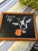 FARM LIFE GOAT With Orange FLOWERS Wood Frame Wall Art Farmhouse Kitchen Decor Handmade Hand Painted Home Decor Gift Wedding One of a Kind-Unique-Home-Country-Decor-Cottage Chic-Gift Farmhouse Decor JAMsCraftCloset