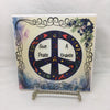 GIVE PEACE A CHANCE Wall Art Ceramic Tile Sign Hippie Gift Idea Home Decor Positive Saying Gift Idea Handmade Sign Country Farmhouse Gift Campers RV Gift Home and Living Wall Hanging - JAMsCraftCloset