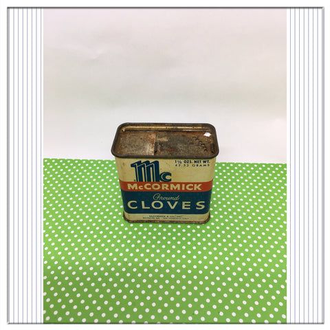 Tin Vintage McCormick Ground Cloves Spice Advertising Tin Collector Tin Collectible JAMsCraftCloset