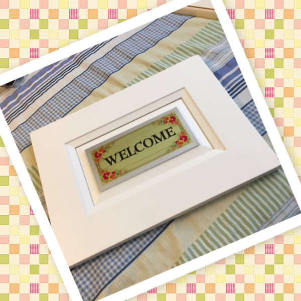 YELLOW WELCOME Sublimation on Metal Kitchen Cabinet Door Wall Art Handmade Upcycled Gift - JAMsCraftCloset