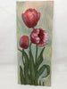 Plaque 3 Dimensional Wall Hanging Red Tulips Faux Stone Vintage Gift Idea Home Decor JAMsCraftCloset
