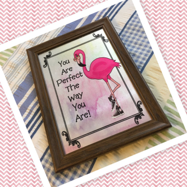 YOU ARE PERFECT THE WAY YOU ARE Vintage Natural Wood Frame Sublimation on Metal Positive Saying Wall Art Home Decor Gift Idea One of a Kind-Unique-Home-Country-Decor-Cottage Chic-Gift - JAMsCraftCloset