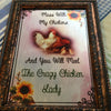 MESS WITH MY CHICKENS Vintage Natural Wood Frame Sublimation on Metal Positive Saying Wall Art Home Decor Gift Idea One of a Kind-Unique-Home-Country-Decor-Cottage Chic-Gift - JAMsCraftCloset