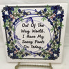 OUT OF THE WAY WORLD Wall Art Ceramic Tile Sign Gift Idea Home Decor Positive Saying Gift Idea Handmade Sign Country Farmhouse Gift Campers RV Gift Home and Living Wall Hanging - JAMsCraftCloset