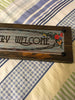 COUNTRY WELCOME Blue Vintage Mounted On Natural Stained Pallet Wood Sublimation on Metal Positive Saying Wall Art Home Decor Gift Idea One of a Kind-Unique-Home-Country-Decor-Cottage Chic-Gift - JAMsCraftCloset