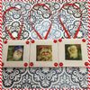 Ornaments Santa Ceramic Tile 1 3/4 by 1 3/4 Inches Set of 3 Vintage Santas Set 2 - 3s JAMsCraftCloset