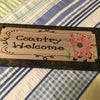 COUNTRY WELCOME PIG Vintage Mounted On Natural Stained Pallet Wood Sublimation on Metal Positive Saying Wall Art Home Decor Gift Idea One of a Kind-Unique-Home-Country-Decor-Cottage Chic-Gift - JAMsCraftCloset