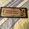 COUNTRY WELCOME COW Vintage Mounted On Natural Stained Pallet Wood Sublimation on Metal Positive Saying Wall Art Home Decor Gift Idea One of a Kind-Unique-Home-Country-Decor-Cottage Chic-Gift - JAMsCraftCloset