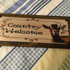 COUNTRY WELCOME GOAT Vintage Mounted On Natural Stained Pallet Wood Sublimation on Metal Positive Saying Wall Art Home Decor Gift Idea One of a Kind-Unique-Home-Country-Decor-Cottage Chic-Gift - JAMsCraftCloset