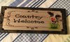 COUNTRY WELCOME COW Vintage Mounted On Natural Stained Pallet Wood Sublimation on Metal Positive Saying Wall Art Home Decor Gift Idea One of a Kind-Unique-Home-Country-Decor-Cottage Chic-Gift - JAMsCraftCloset