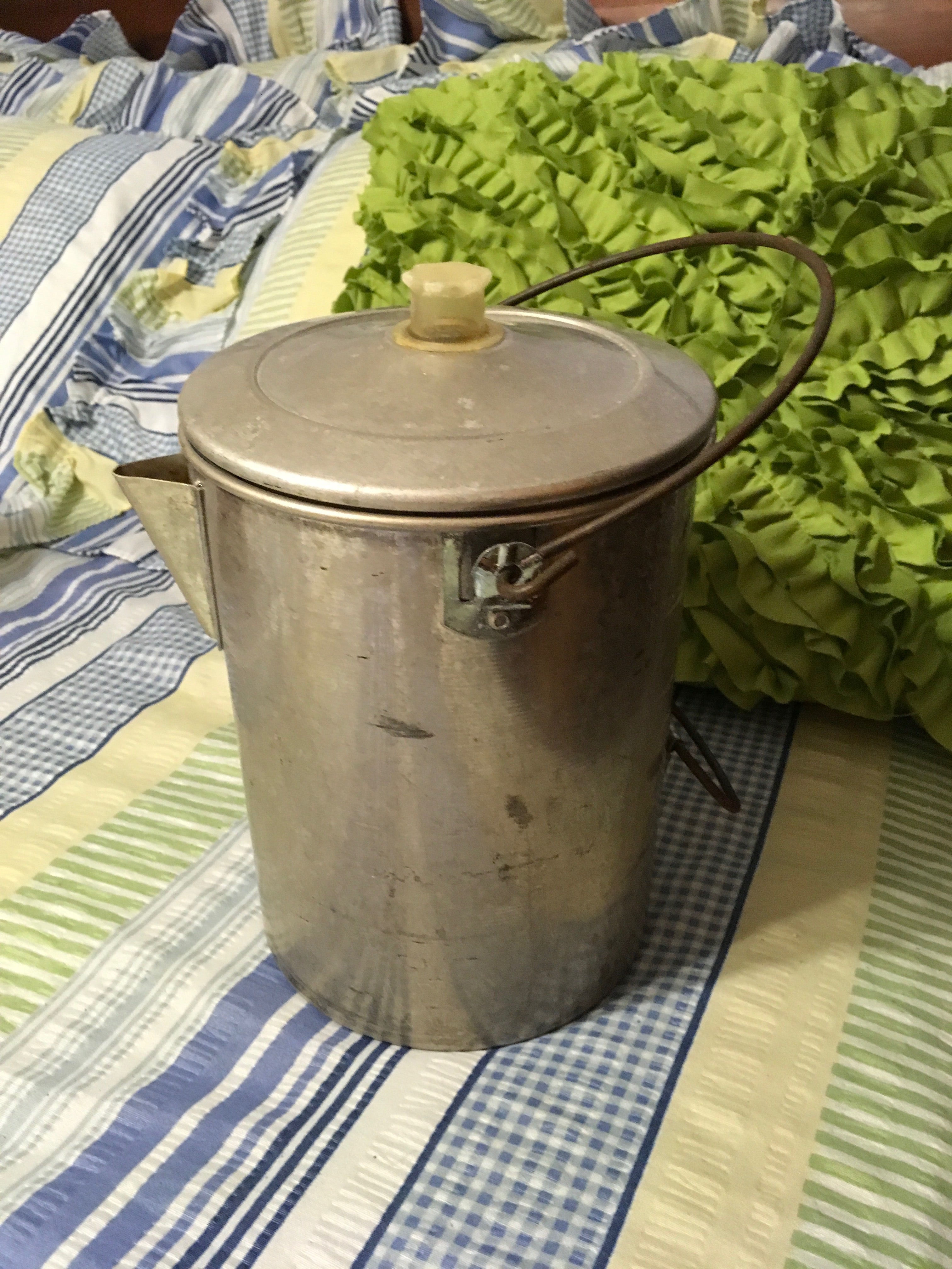 antique aluminum coffee pot