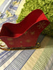 Sleigh Red and Gold Tin Metal Vintage Holiday Christmas Decor Centerpiece Gift Idea
