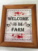 WELCOME TO THE FARM Vintage Natural Oak Wood Frame Sublimation on Metal Positive Saying Wall Art Home Decor Gift Idea One of a Kind-Unique-Home-Country-Decor-Cottage Chic-Gift - JAMsCraftC;pset