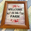 WELCOME TO THE FARM Vintage Natural Oak Wood Frame Sublimation on Metal Positive Saying Wall Art Home Decor Gift Idea One of a Kind-Unique-Home-Country-Decor-Cottage Chic-Gift - JAMsCraftC;pset