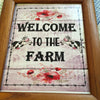 WELCOME TO THE FARM Vintage Natural Oak Wood Frame Sublimation on Metal Positive Saying Wall Art Home Decor Gift Idea One of a Kind-Unique-Home-Country-Decor-Cottage Chic-Gift - JAMsCraftC;pset