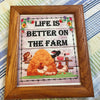 LIFE IS BETTER N THE FARM Vintage Natural Oak Wood Frame Sublimation on Metal Positive Saying Wall Art Home Decor Gift Idea One of a Kind-Unique-Home-Country-Decor-Cottage Chic-Gift - JAMsCraftCloset