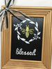 BEE BLESSED Vintage Gold Framed Saying Sign Wall Art Hand Painted Gift JAMsCraftCloset