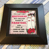 YOU CAN'T BUY HAPPINESS BUT YOU CAN MARRY A FARM GIRL Vintage Natural Oak Wood Frame Sublimation on Metal Positive Saying Wall Art Home Decor Gift Idea One of a Kind-Unique-Home-Country-Decor-Cottage Chic-Gift - JAMsCraftCloset
