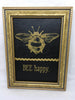 BEE HAPPY Vintage Gold Framed Saying Sign Wall Art Hand Painted Gift JAMsCraftCloset