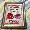 MY FARMER IS HOTTER THAN MY COFFEE Vintage Silver/Black Wood Frame Sublimation on Metal Positive Saying Wall Art Home Decor Gift Idea One of a Kind-Unique-Home-Country-Decor-Cottage Chic-Gift - JAMsCraftCloset