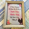 GREW UP TO BE A SEXY CHICKEN LADY Vintage White Washed Wood Frame Sublimation on Metal Positive Saying Wall Art Home Decor Gift Idea One of a Kind-Unique-Home-Country-Decor-Cottage Chic-Gift - JAMsCraftCloset
