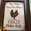 ONLY ONE CHICKEN AWAY Vintage Natural Wood Frame Sublimation on Metal Positive Saying Wall Art Home Decor Gift Idea One of a Kind-Unique-Home-Country-Decor-Cottage Chic-Gift - JAMsCraftCloset