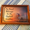 MY HEART BELONGS TO AN ASPHALT COWBOY Vintage Black Wood Frame Sublimation on Metal Positive Saying Trucker Wall Art Home Decor Gift Idea One of a Kind-Unique-Home-Country-Decor-Cottage Chic-Gift - JAMsCraftCloset