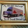 MY HEART BELONGS TO A TRUCK DRIVER Vintage GOLD Wood Frame Sublimation on Metal Positive Saying Trucker Wall Art Home Decor Gift Idea One of a Kind-Unique-Home-Country-Decor-Cottage Chic-Gift - JAMsCraftCloset