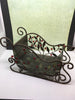 Sleigh Wrought Iron Small Heavy Vintage With Green Leaves and Red Berries Holiday Decor Centerpiece Gift Idea Unique JAMsCraftCloset