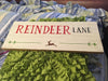 REINDEER LANE Wooden White Sign Holiday Christmas Wall Art Gift Farmhouse Country Decor