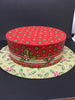 Hat Box Oval Hat Shaped Holly and Peppermint Accents Cardboard Storage Home Decor