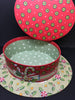 Hat Box Oval Hat Shaped Holly and Peppermint Accents Cardboard Storage Home Decor