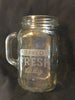 Mugs Mason Jar Hand Etched BAKED FRESH DAILY With Heart on Handle One of a Kind Unique Drinkware Barware Kitchen Decor Country Cottage Chic - JAMsCraftCloset 