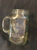 Mugs Mason Jar Hand Etched FARM TO TABLE With Heart on Handle One of a Kind Unique Drinkware Barware Kitchen Decor Country Cottage Chic - JAMsCraftCloset 