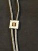 Bolo Tie G for Mason Guard Black and Silver Braided Vintage Western Square Dancer Caller Gift Idea