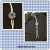 Bolo Tie Blue Beaded Safety Pin White Braided Vintage Western Square Dancer Caller Gift Idea