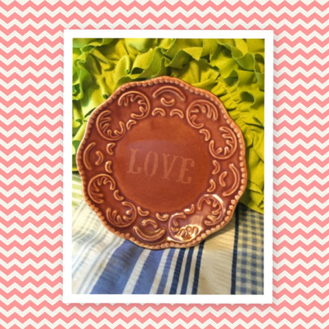 Plate Handmade Etched Upcycled Repurposed Positive Saying LOVE Wall Art Gift Idea JAMsCraftCloset