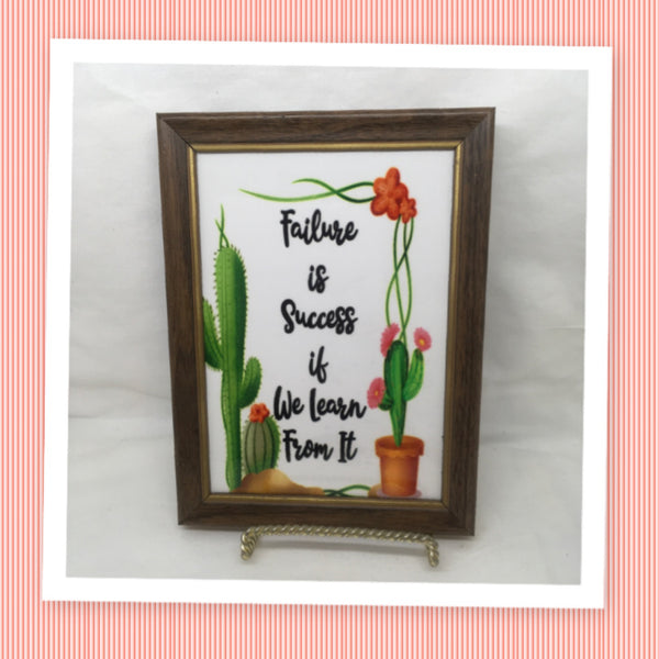FAILURE IS SUCCESS Vintage Natural Wood Frame Sublimation on Metal Positive Saying Wall Art Home Decor Gift Idea One of a Kind-Unique-Home-Country-Decor-Cottage Chic-Gift - JAMsCraftCloset