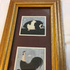 PIG ROOSTER COW Framed Print Wall Art Country Home Decor Vintage Gold Frame Gift Idea Country Decor Victorian Decor Gift - JAMsCraftCloset