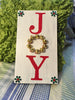 JOY with JINGLE BELLS Wooden Handmade Sign Holiday Christmas Decor Gift Idea Wall Art Wall Hanging Jar Hand Pointed HAPPY DOT flowers Cotton Ball or LED Light Holder Table Decor Bathroom Decor - JAMsCraftCloset