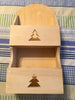 Mail Box Unfinished Pine Tree Cutout Container Organizer Vintage Wooden Wall Mount or Shelf Sitter